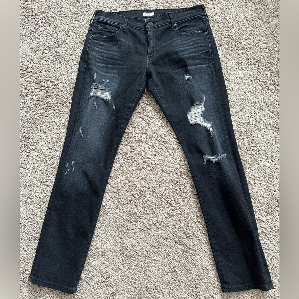 True Religion Black Distressed Skinny Jeans